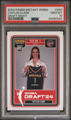 1) 2024 Panini Instant #DN-1 Caitlin Clark Rookie Card WNBA Draft Night Pick #1 Graded PSA 10