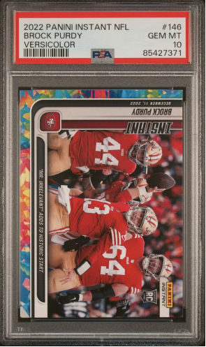 PSA 10 GEM MINT 2022 Panini Instant NFL #146 Brock Purdy Rookie Card First Career Start BEATS TOM BRADY #4 of only 5 printed