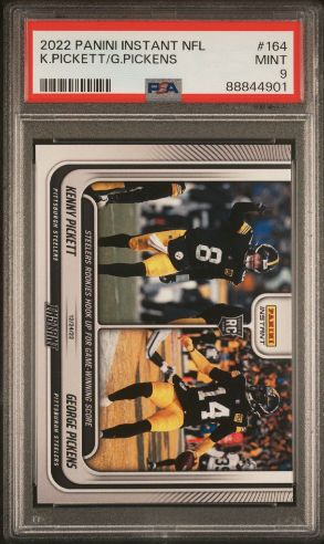 PSA 9 MINT 2022 Panini Instant NFL #164 Kenny Pickett/George Pickens "Rookies hook up for game winner"