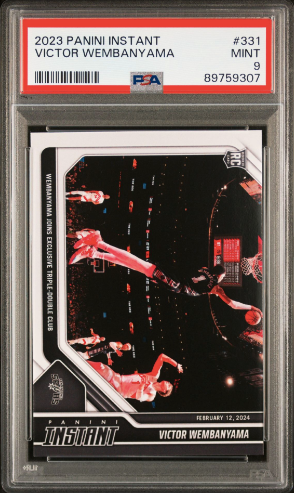 PSA 9 MINT 2023 Panini Instant #331 Victor Wembanyama Rookie Card 10 Block Triple-Double