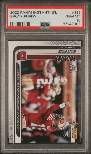 PSA 10 2022 Panini Instant #193 Brock Purdy Rookie Card Playoff Debut