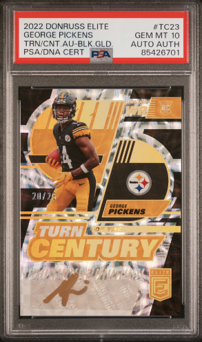 PSA 10 GEM MINT 2022 Donruss Elite #TC23 George Pickens GOLD signature Rookie Card Turn Of The Century Gold Auto